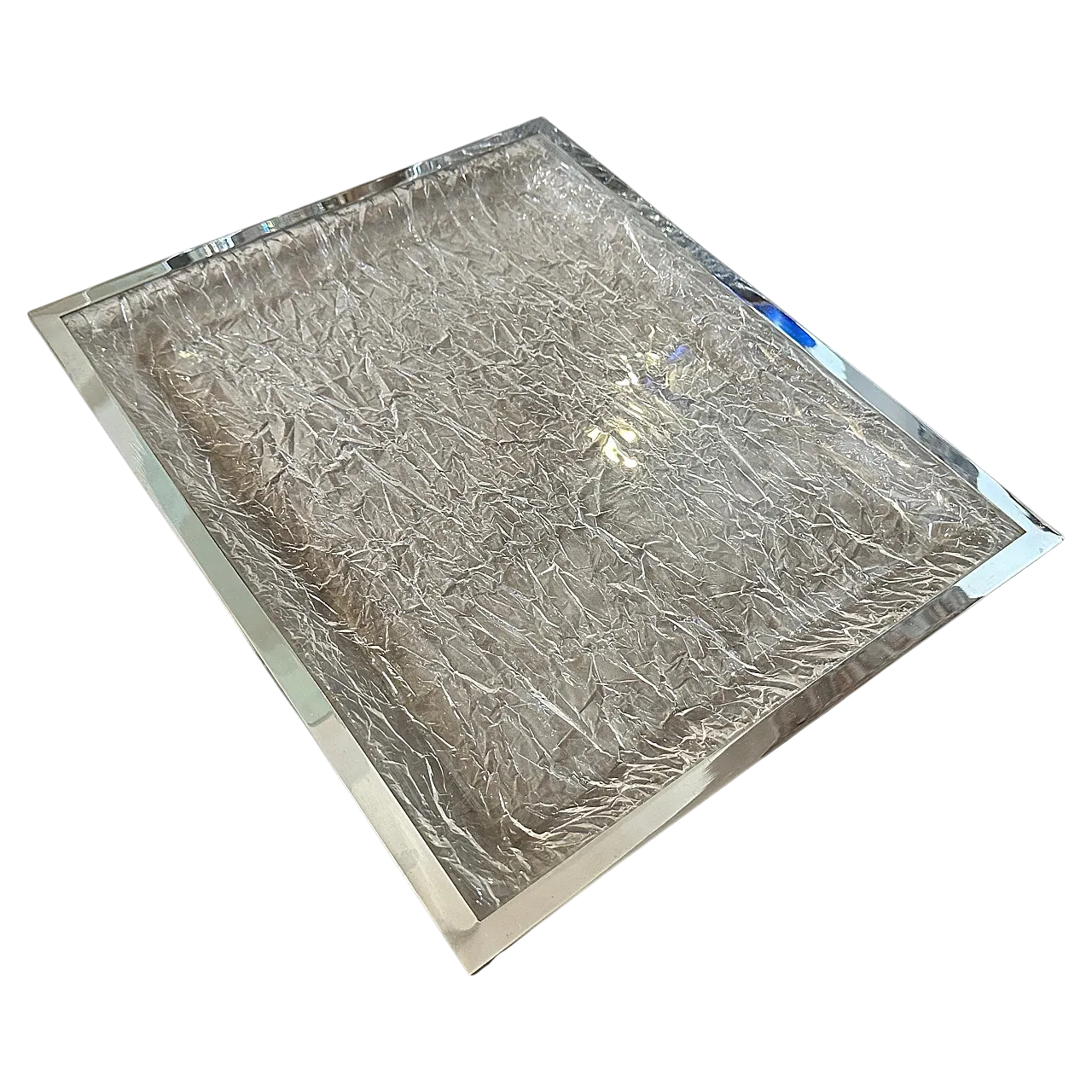 Vassoio in lucite e placcato argento di Ulderico Cavinato, anni '80 13