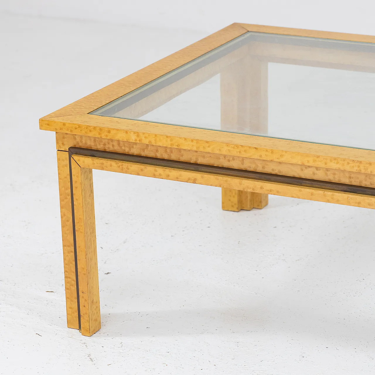 Tavolino in radica di betulla, anni '70 2