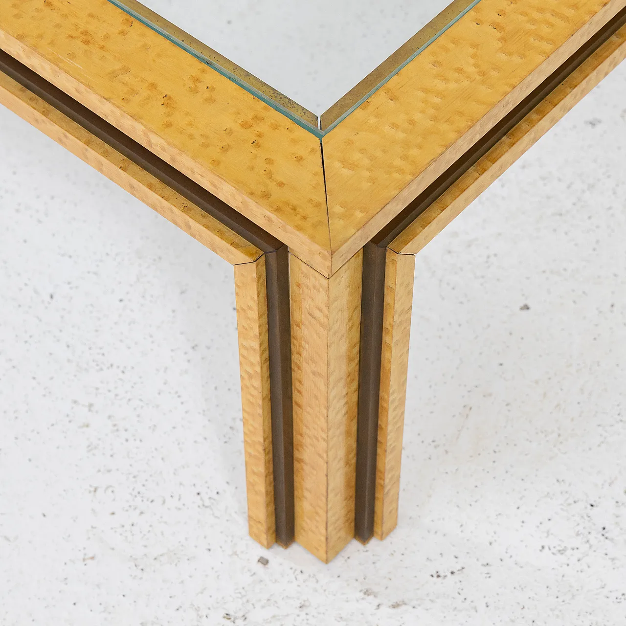 Tavolino in radica di betulla, anni '70 3