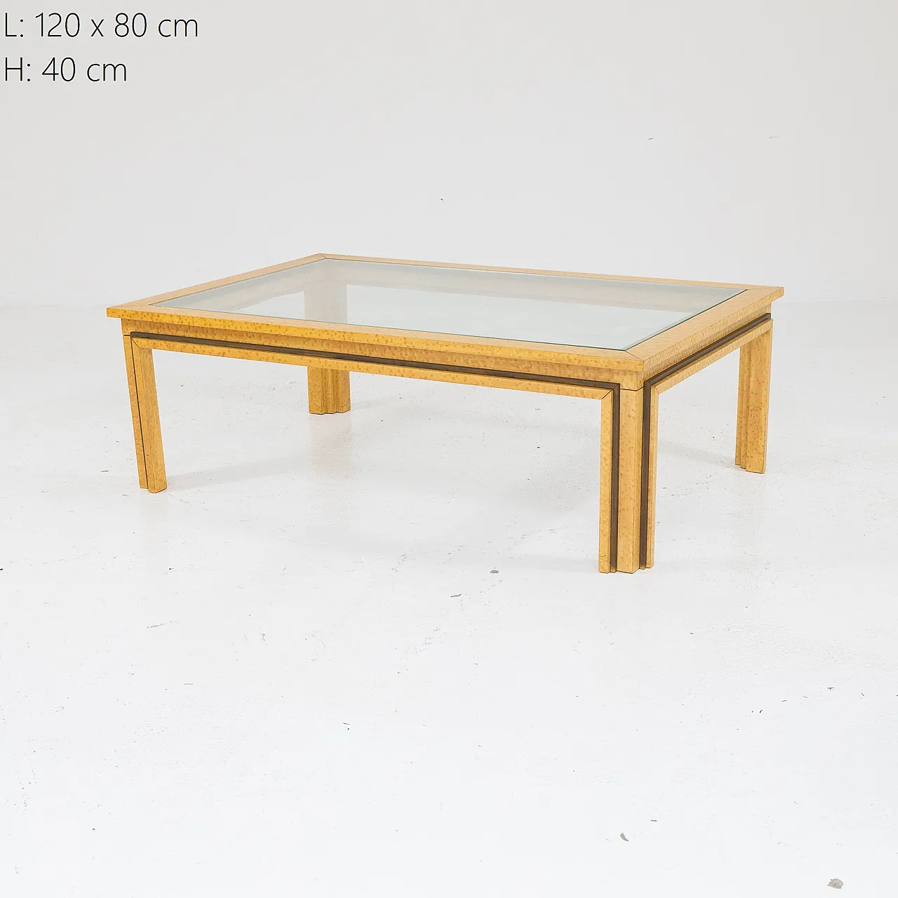 Tavolino in radica di betulla, anni '70 4