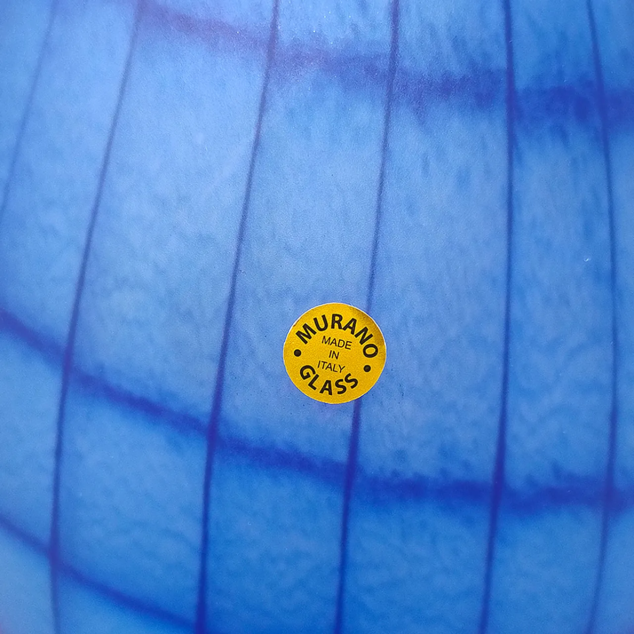 1970s Luxury Blue Handrafted Vase in Murano Glass by Artelinea. Made i 6