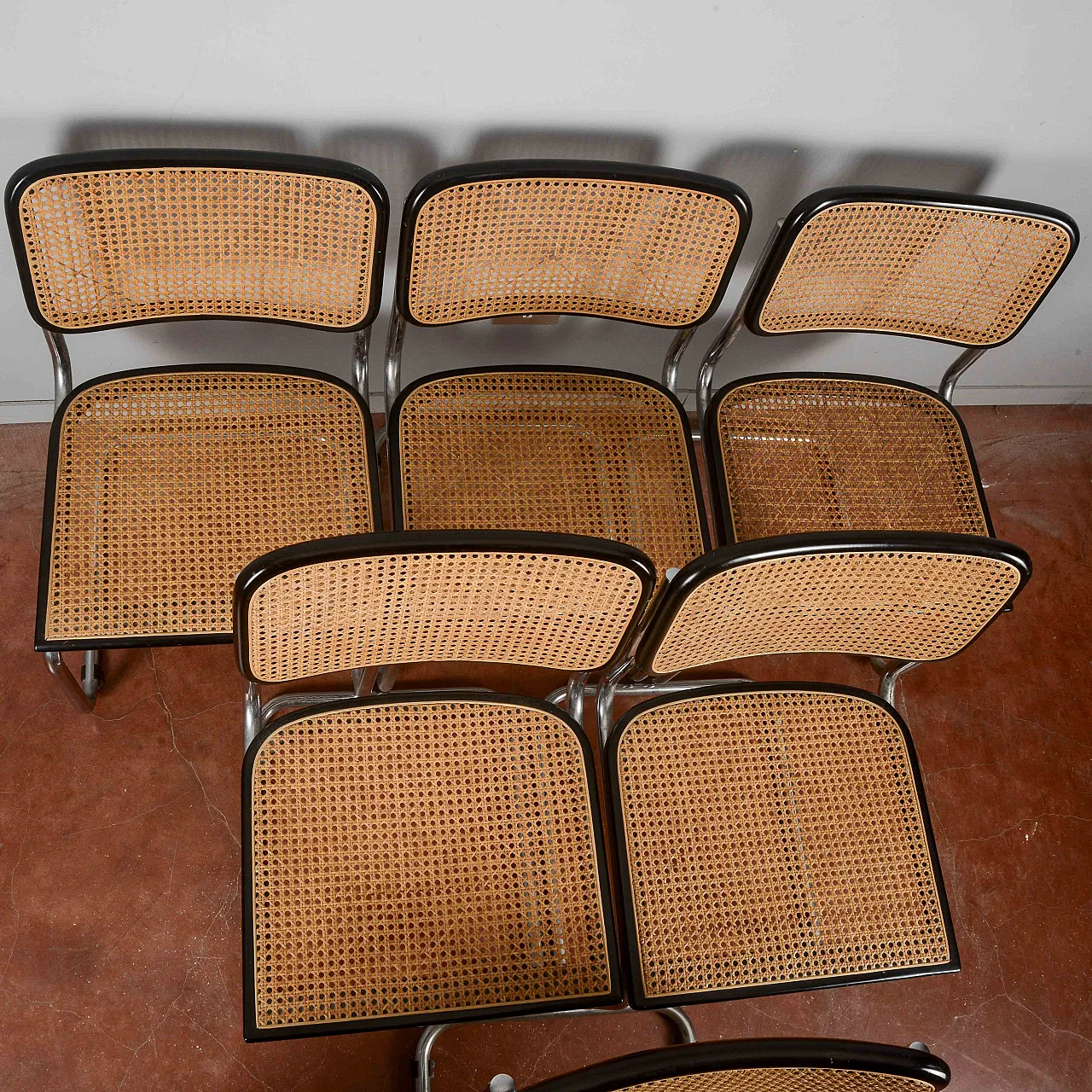 6 Sedie Cesca in metallo e paglia di Vienna, '900 26