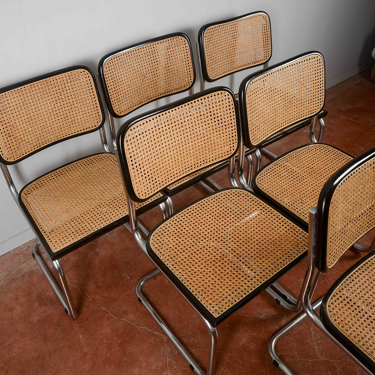 6 Sedie Cesca in metallo e paglia di Vienna, '900 27
