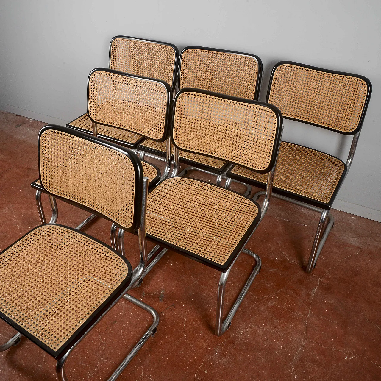 6 Sedie Cesca in metallo e paglia di Vienna, '900 29