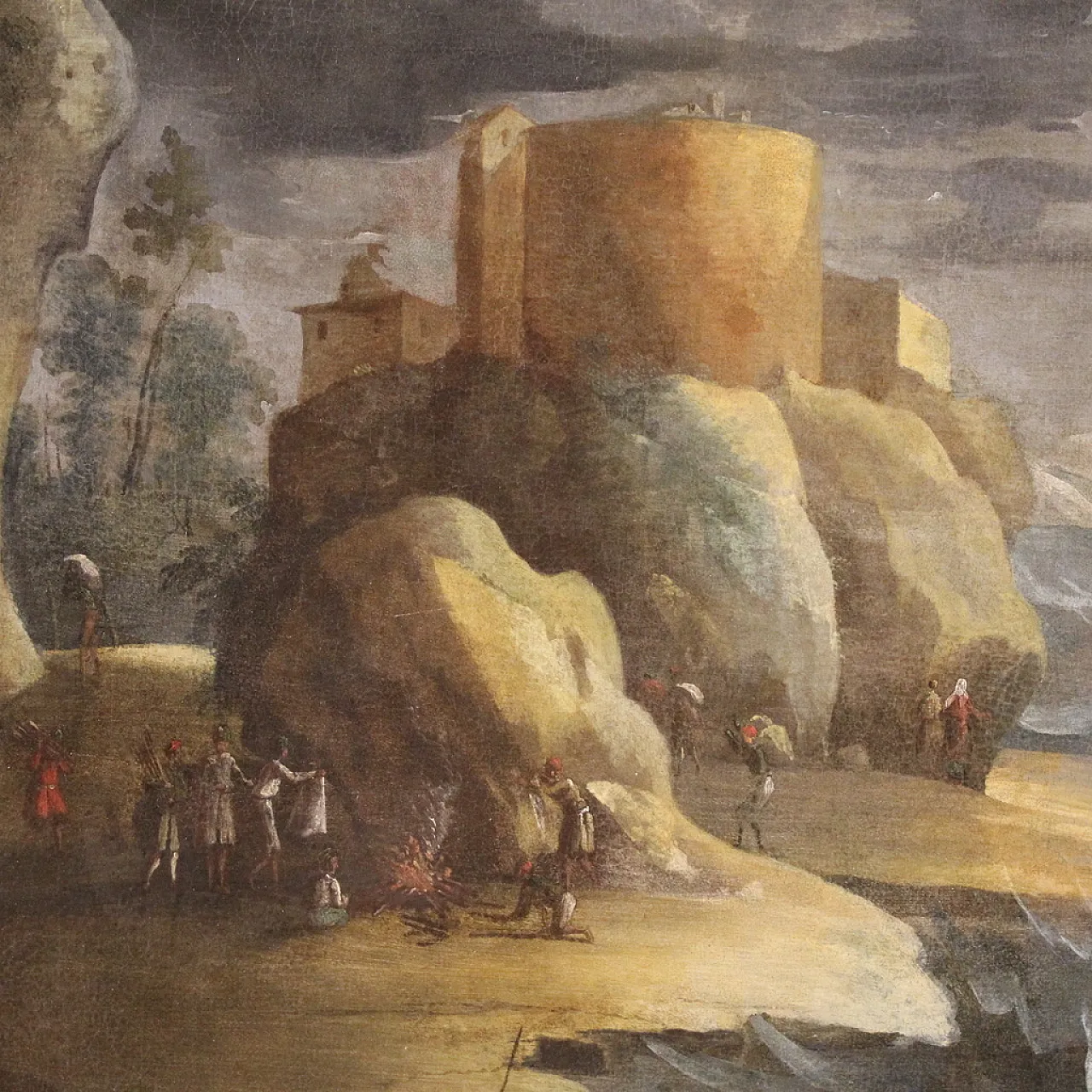 Mare in tempesta, grande dipinto ad olio su tela, metà ‘600 7