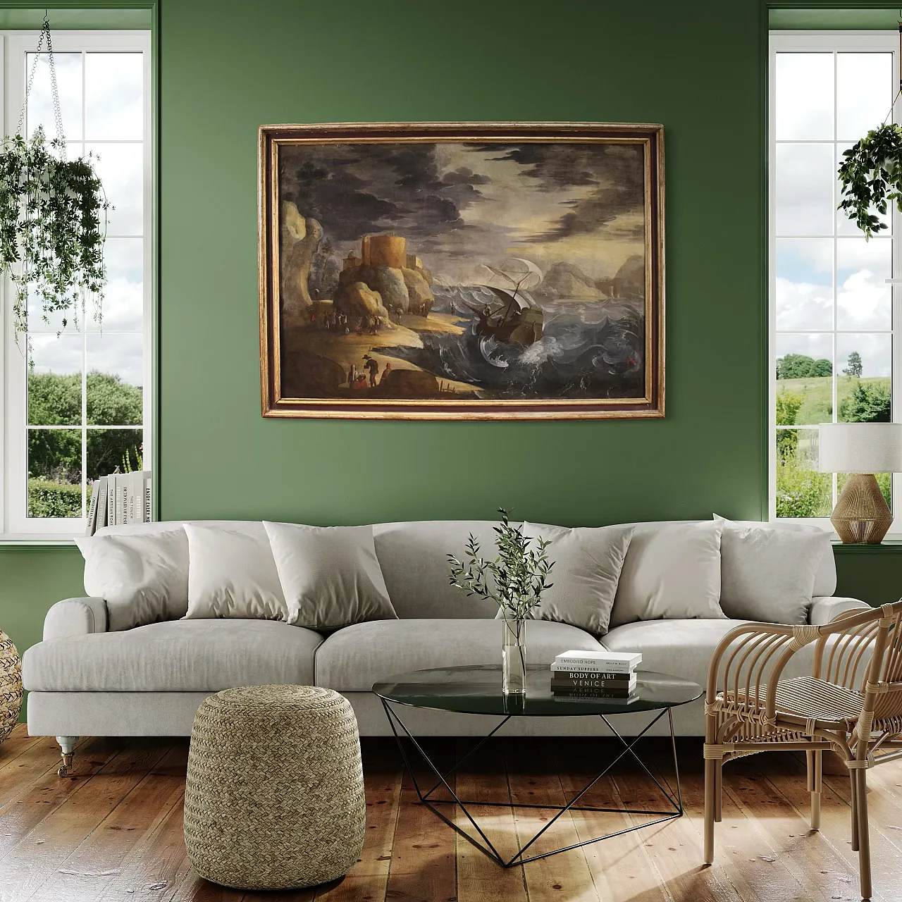 Mare in tempesta, grande dipinto ad olio su tela, metà ‘600 14