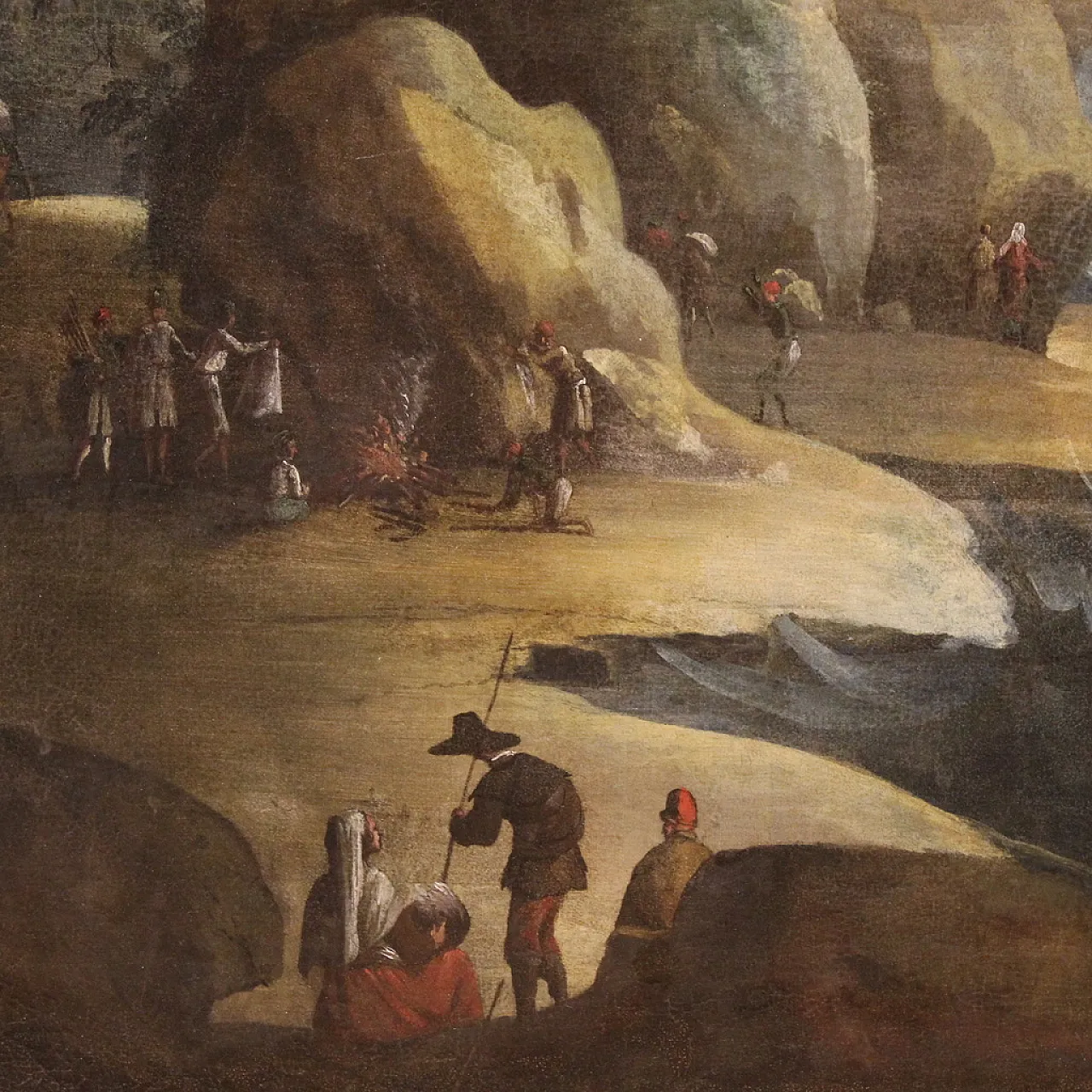 Mare in tempesta, grande dipinto ad olio su tela, metà ‘600 15