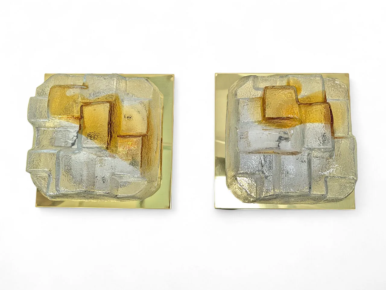 Coppia di applique in vetro di murano in stile T. Zuccheri, anni 70 1