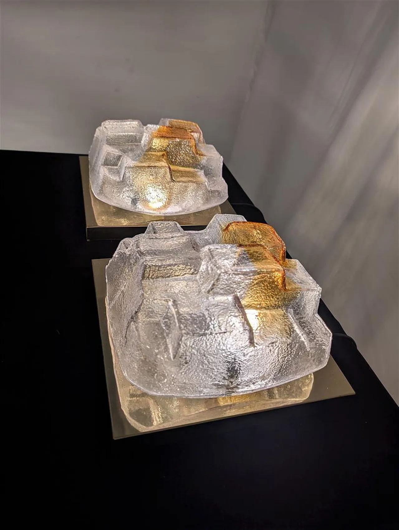 Coppia di applique in vetro di murano in stile T. Zuccheri, anni 70 9