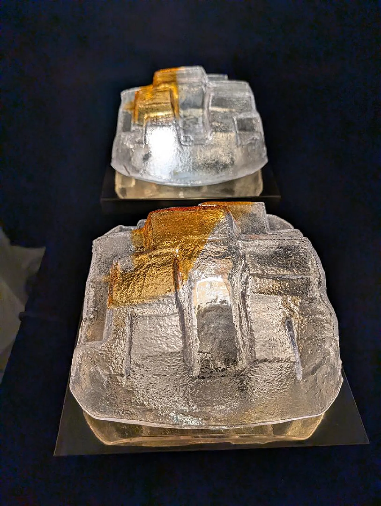 Coppia di applique in vetro di murano in stile T. Zuccheri, anni 70 11