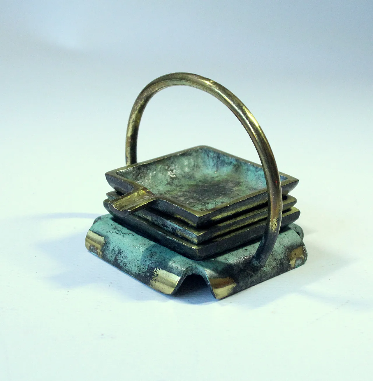 1950s - stackable ashtrays bronze/brass 1