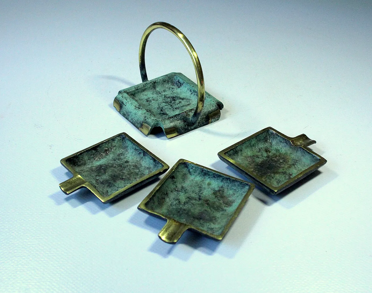1950s - stackable ashtrays bronze/brass 2