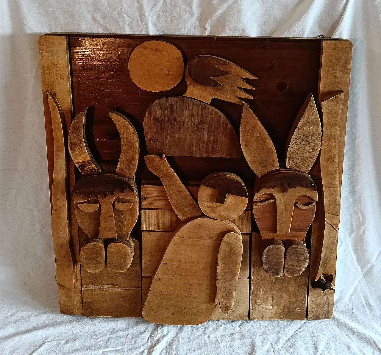 Formella in legno, rappresentazione della Nativita' anni '80 11