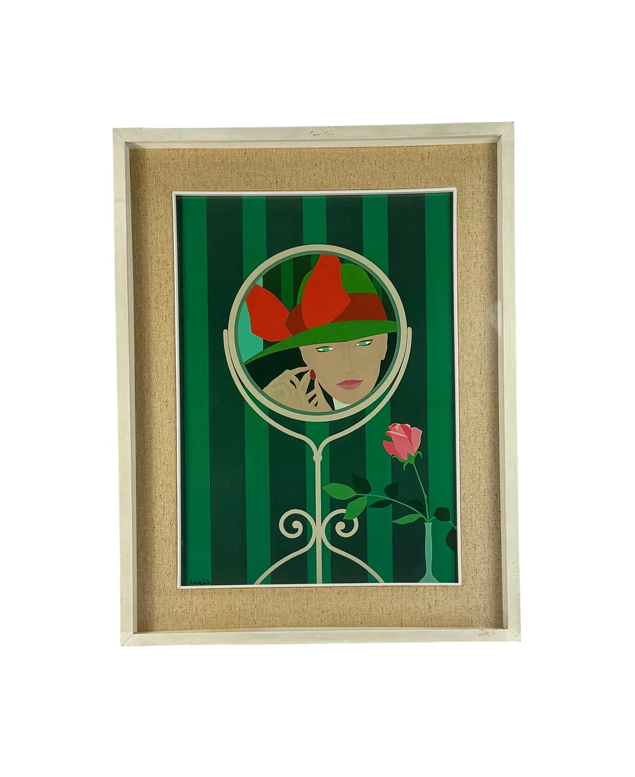 Hamlet from the coast, Original Sierigraph Framed, Milan Italy 1980s 2