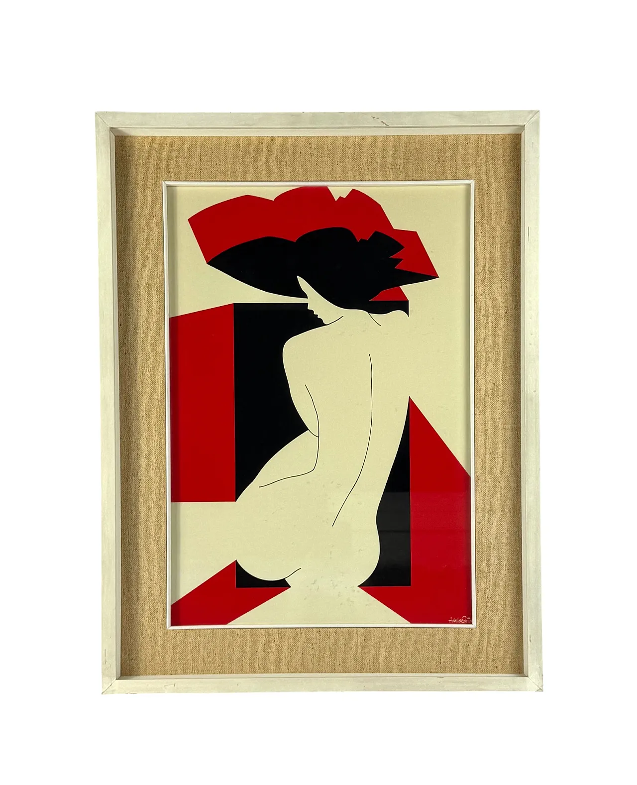 Hamlet from the coast, Original Sierigraph Framed, Milan Italy 1980s 1