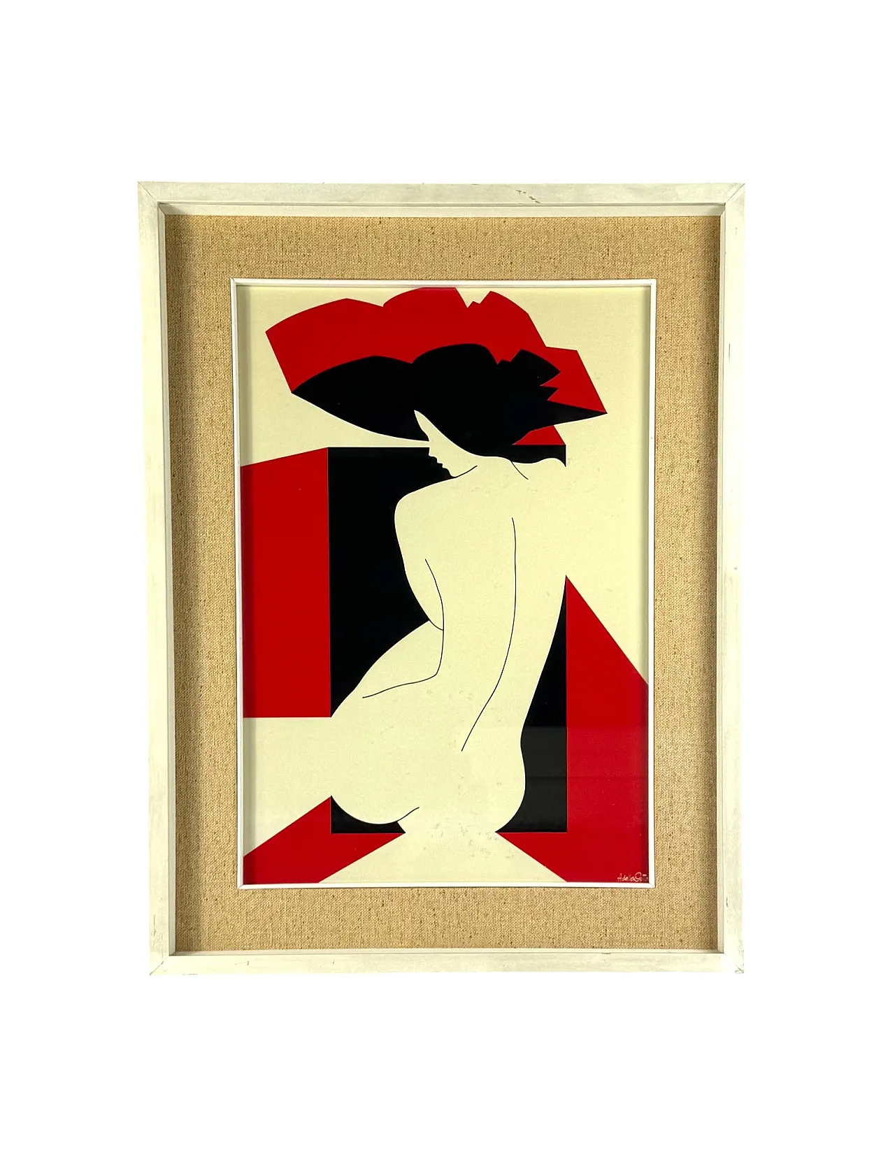 Hamlet from the coast, Original Sierigraph Framed, Milan Italy 1980s 2