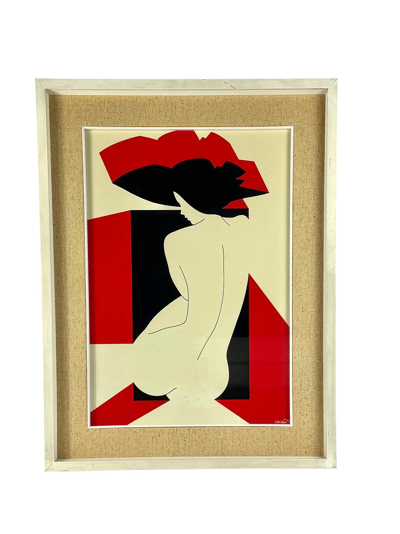 Hamlet from the coast, Original Sierigraph Framed, Milan Italy 1980s 4