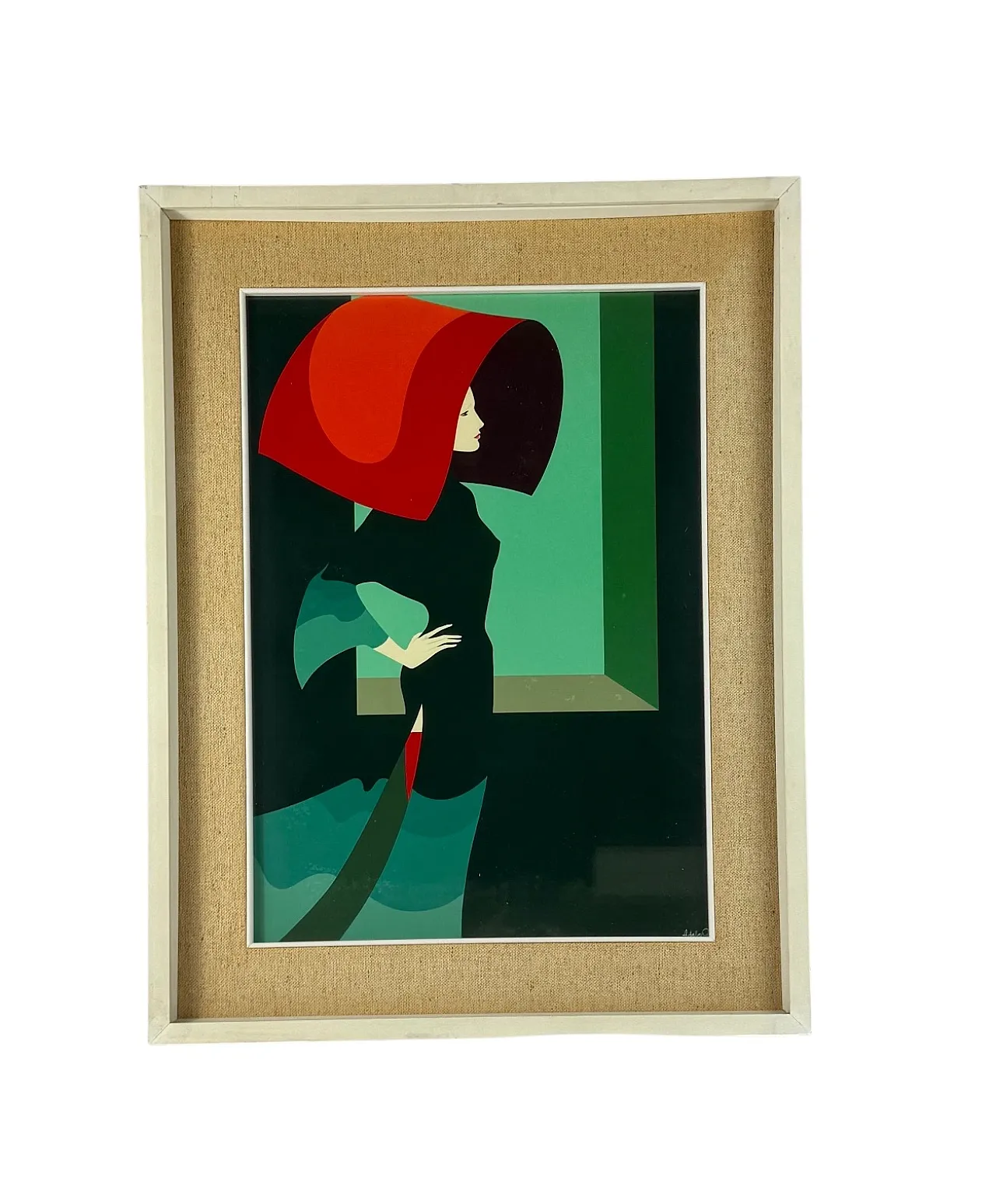 Hamlet from the coast, Original Sierigraph Framed, Milan Italy 1980s 2