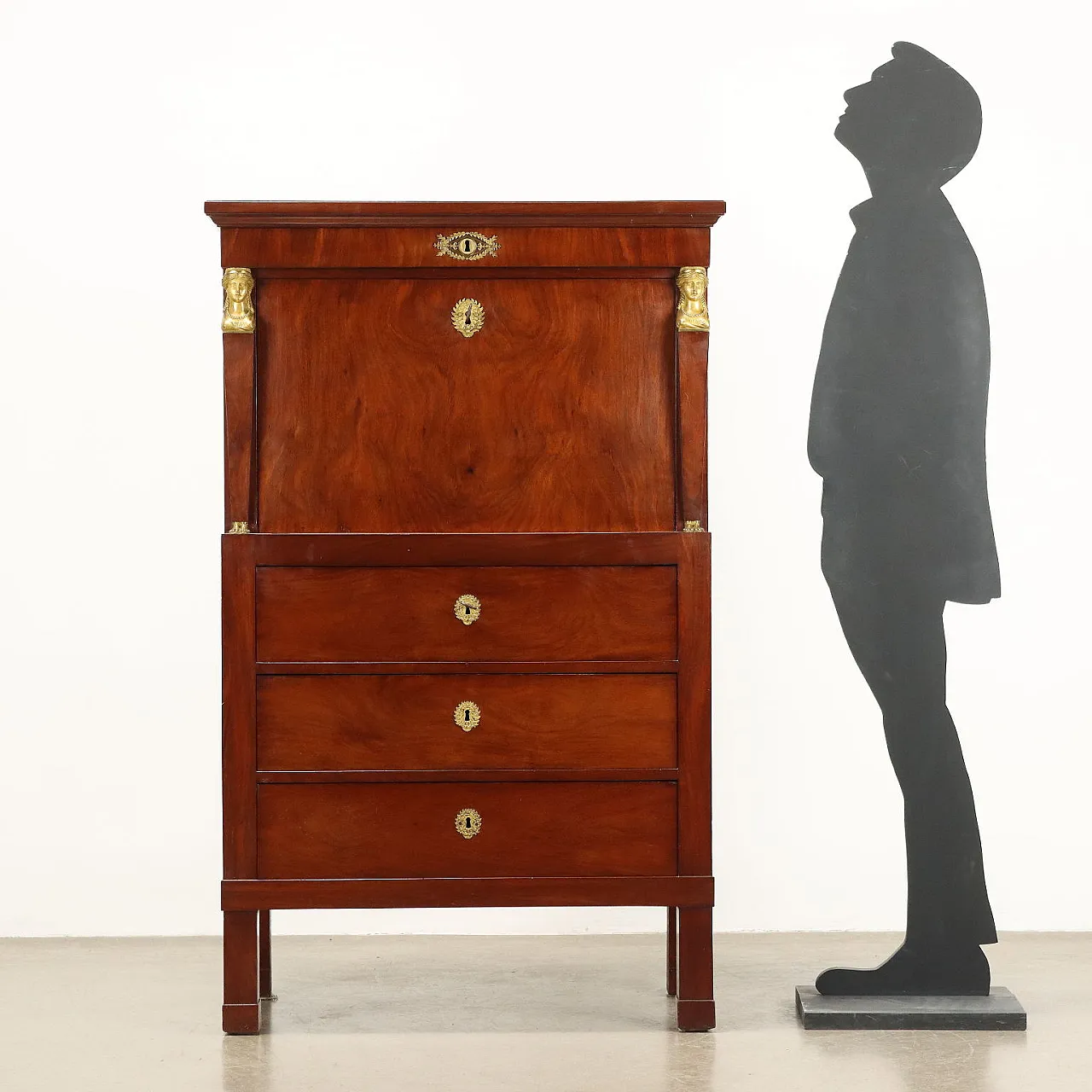 Secretaire Impero in mogano e noce, '800 2