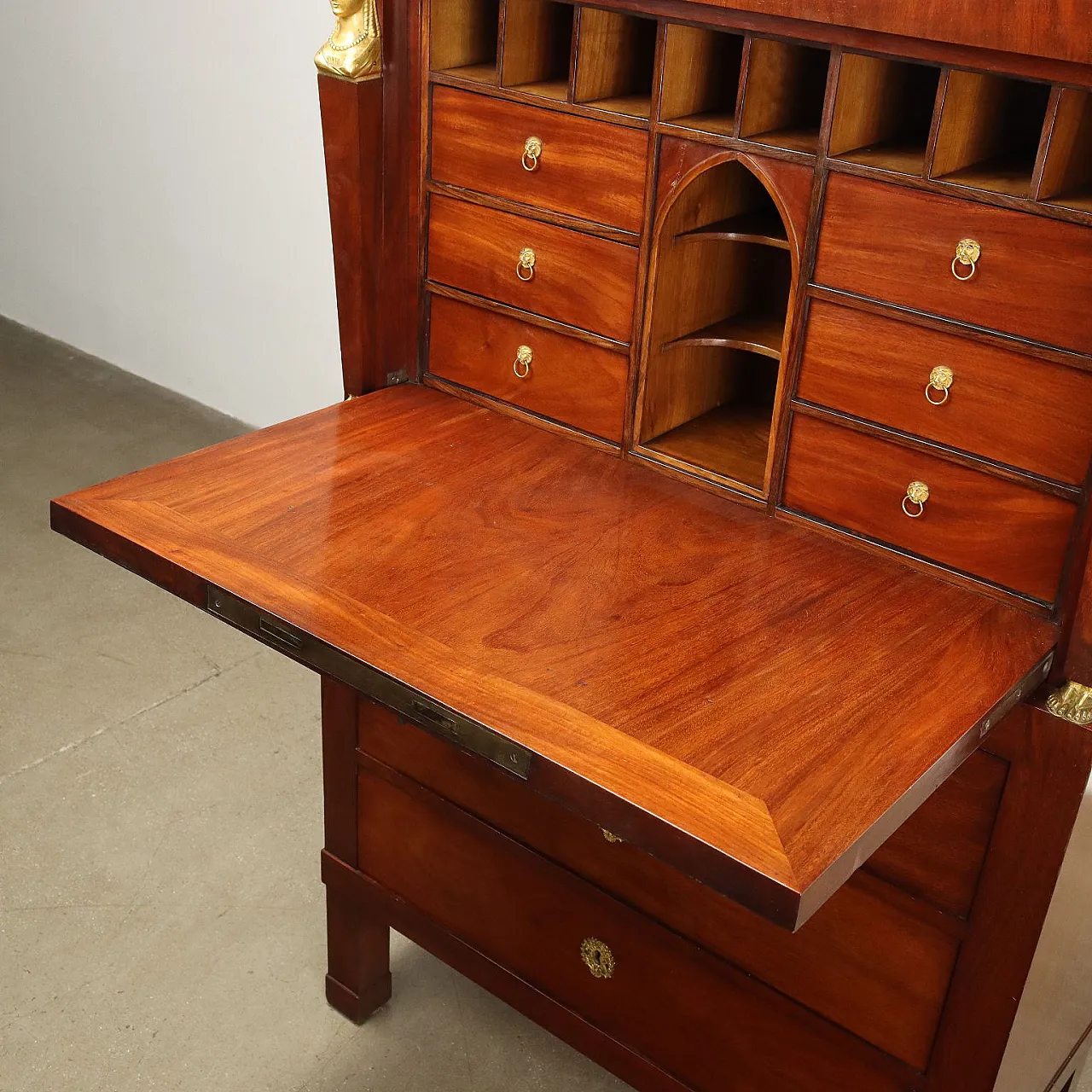 Secretaire Impero in mogano e noce, '800 8