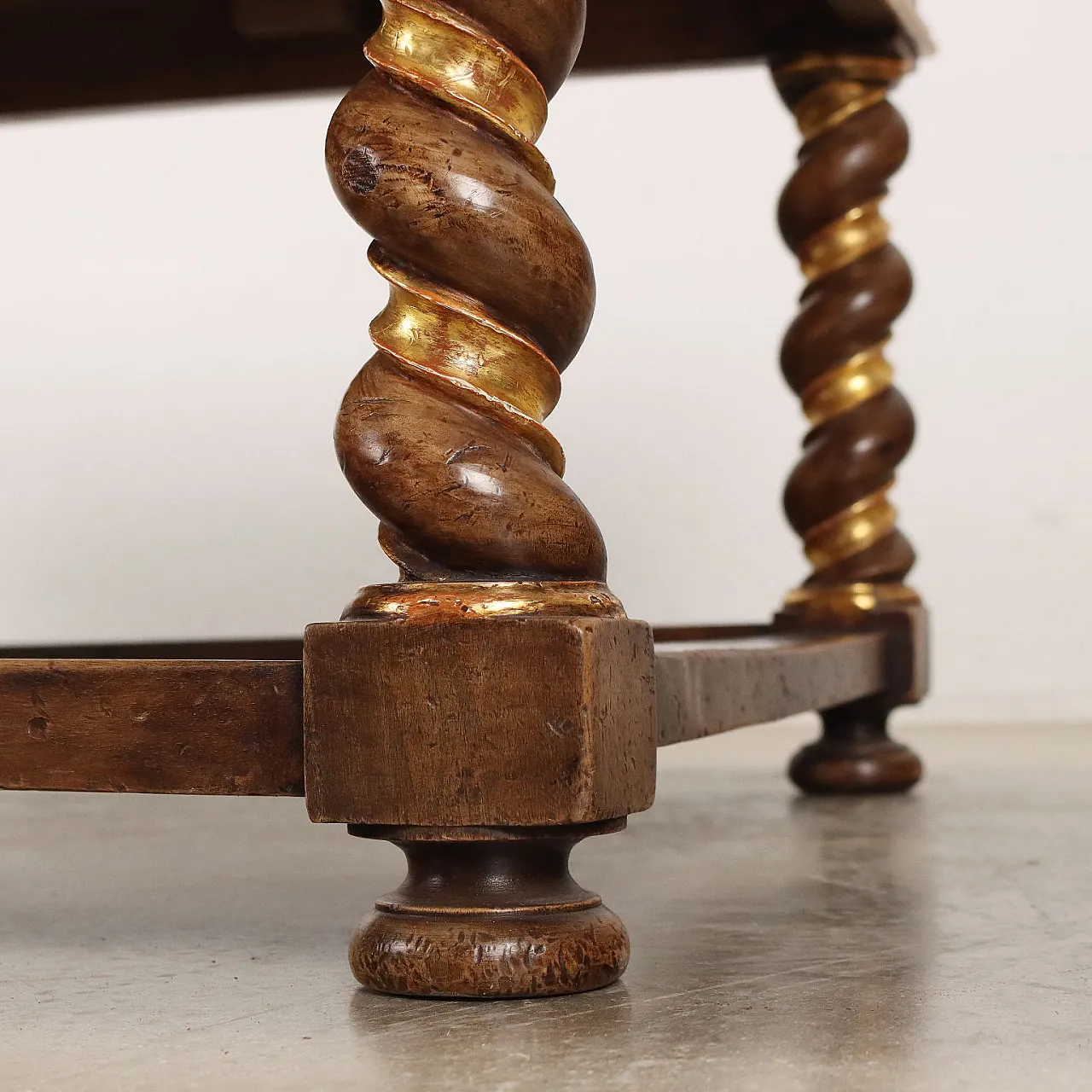 Walnut rectangular coffee table with twisted legs 6