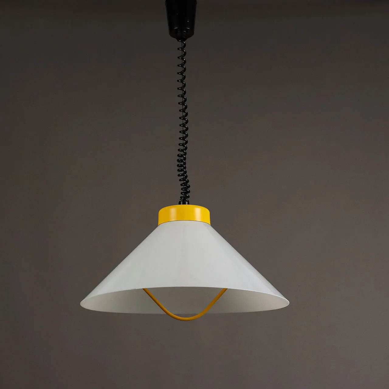 Cone extendible ceiling lamp in steel and plastic Italy, 1970s 6