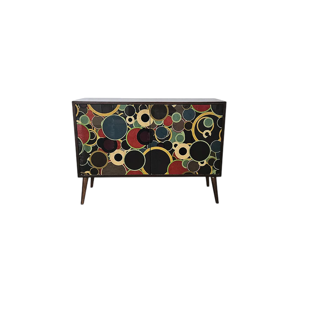 Credenza due ante in legno e vetro, anni '90 9