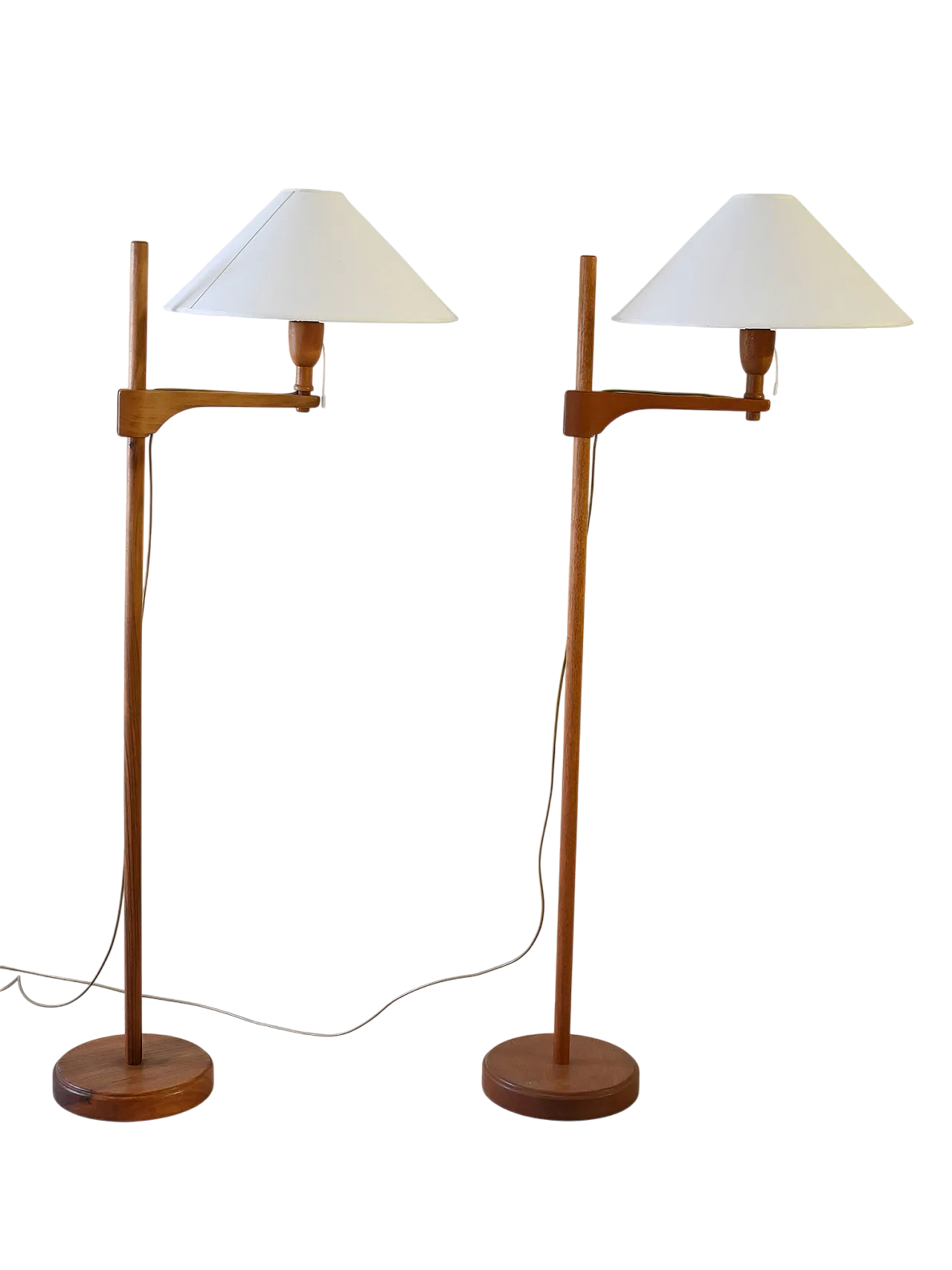 Pair of Carl Malmsten teak lamps, 60s 7