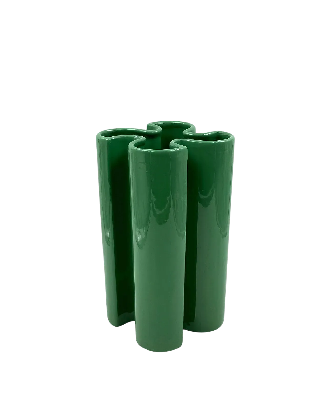 Vaso in ceramica verde di Franco Bettonica per Gabbianelli, anni '70 22
