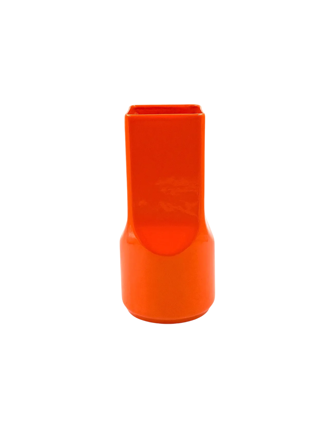 Vaso in ceramica arancione dello Studio Opi per Gabbianelli, anni '70 13