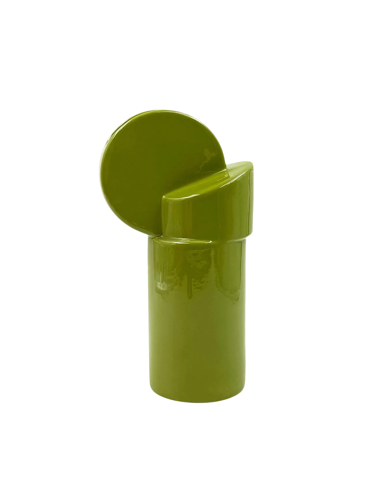 Space Age Green Ceramic Vase, Pietro Arosio, Parravicini, 60s 17