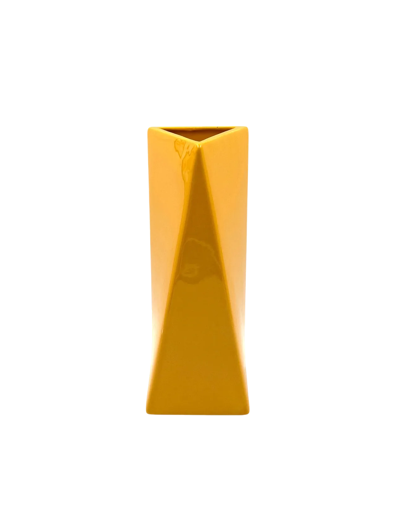 Vaso giallo Space Age, Pietro Arosio, Parravicini Italia, anni '70 13