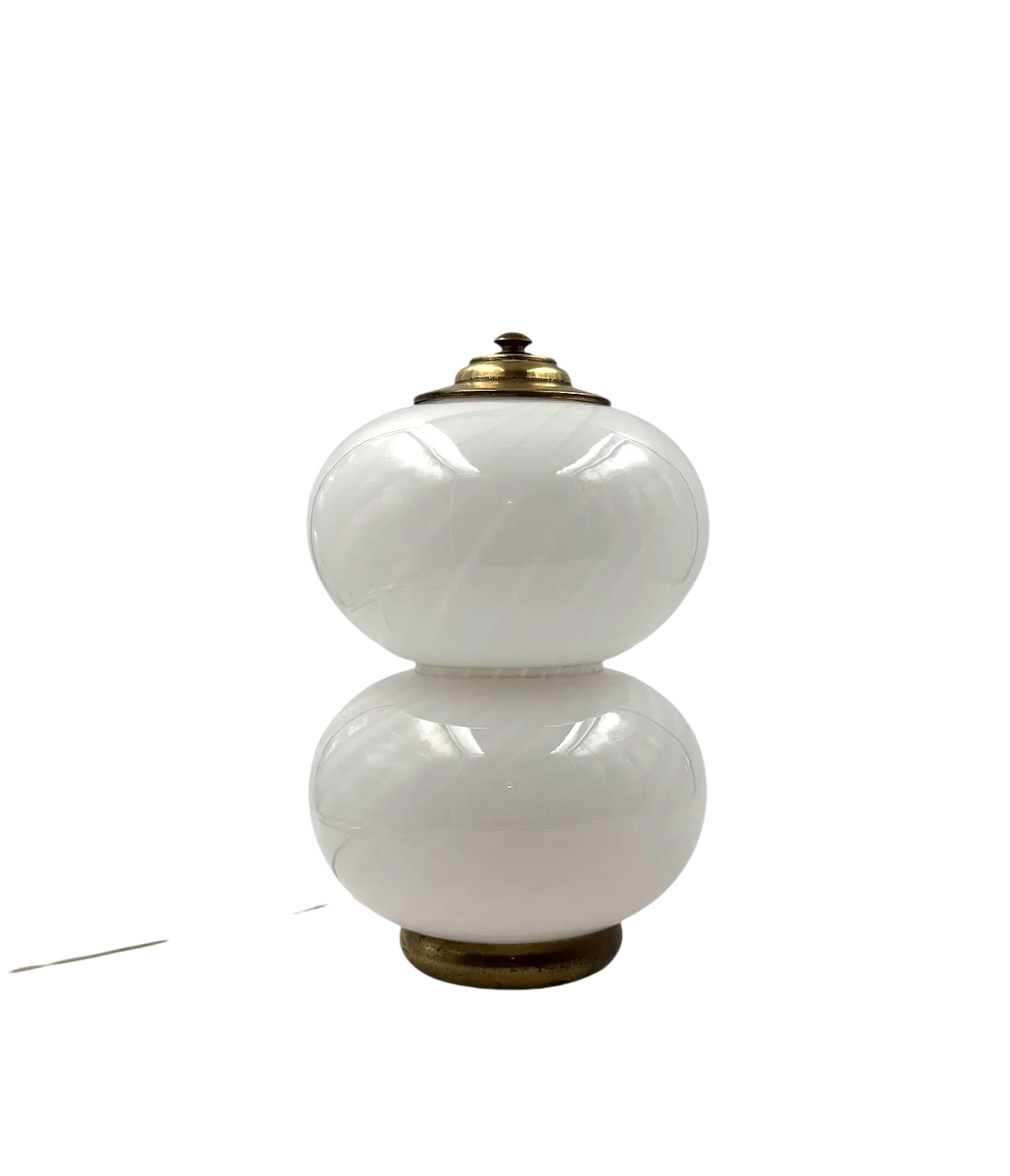 Mid-Century Brass and Glass Table Lamp, Gielle Italy, 1970s 16
