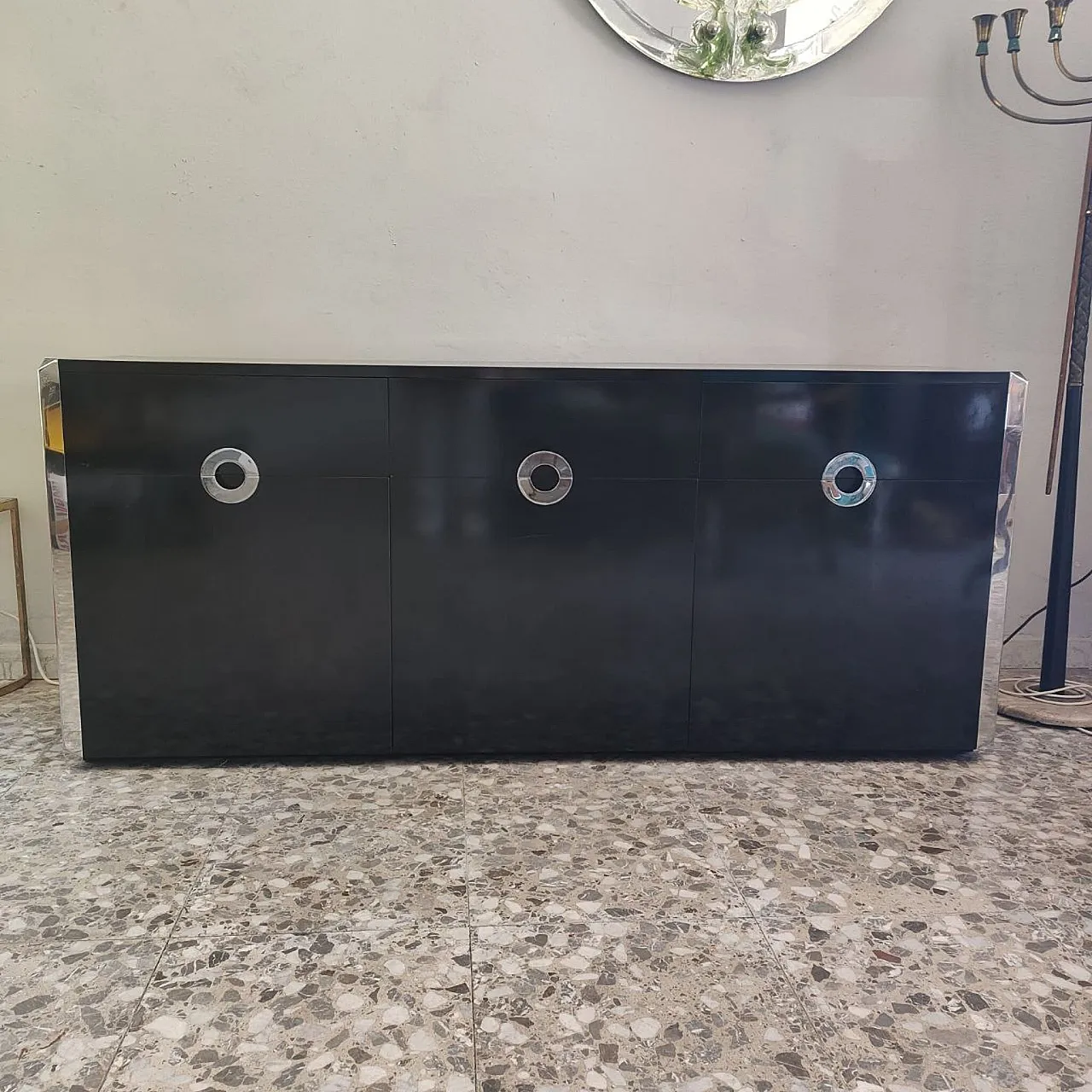 Credenza italiana di Willy Rizzo per Mario Sabot, Italia, anni 70 5