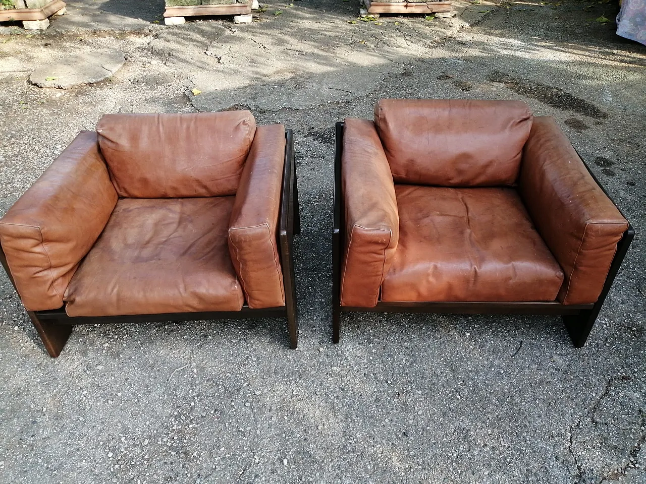 Coppia di poltrone Bastiano di Tobia Scarpa per Gavina, anni '60 1