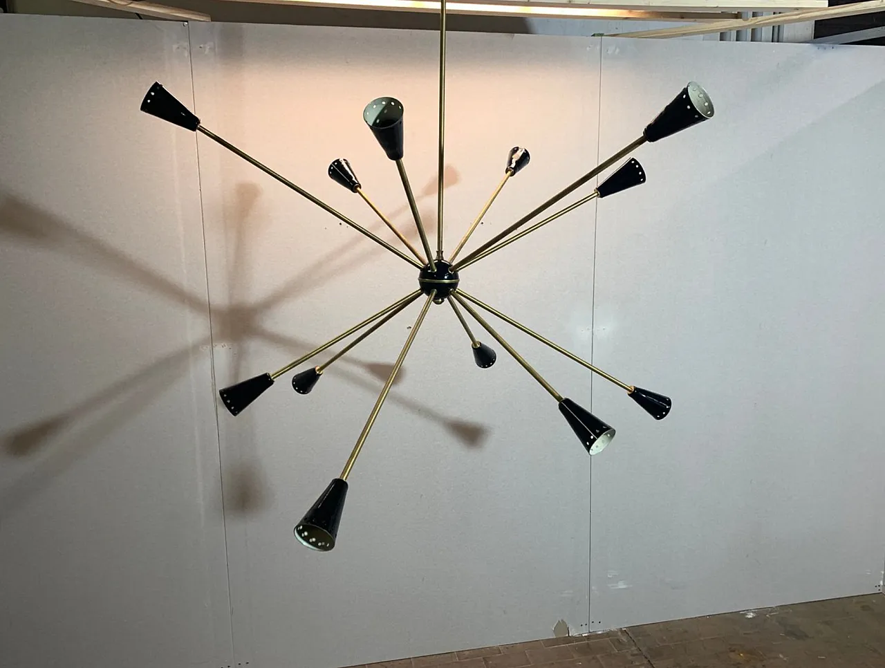 Sputmik chandelier 12 cones, 50s 6
