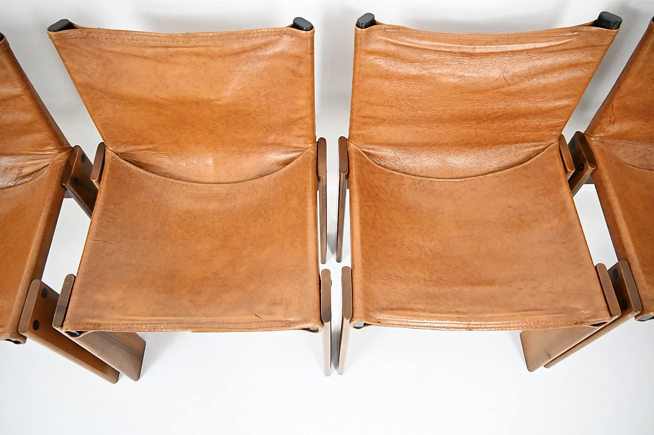 Monk Dining Chairs by Afra & Tobia Scarpa for Molteni, 1970s, Set of 6 9