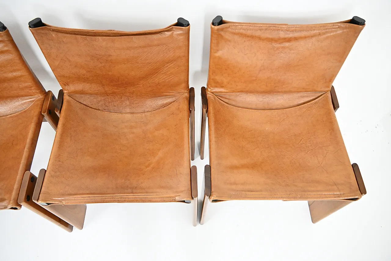 Monk Dining Chairs by Afra & Tobia Scarpa for Molteni, 1970s, Set of 6 10