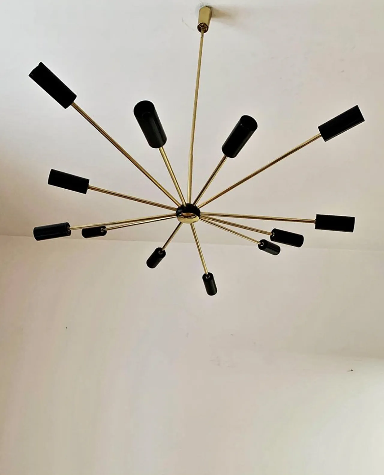 Sputnik chandelier in brass 10 lights, 1960s 4
