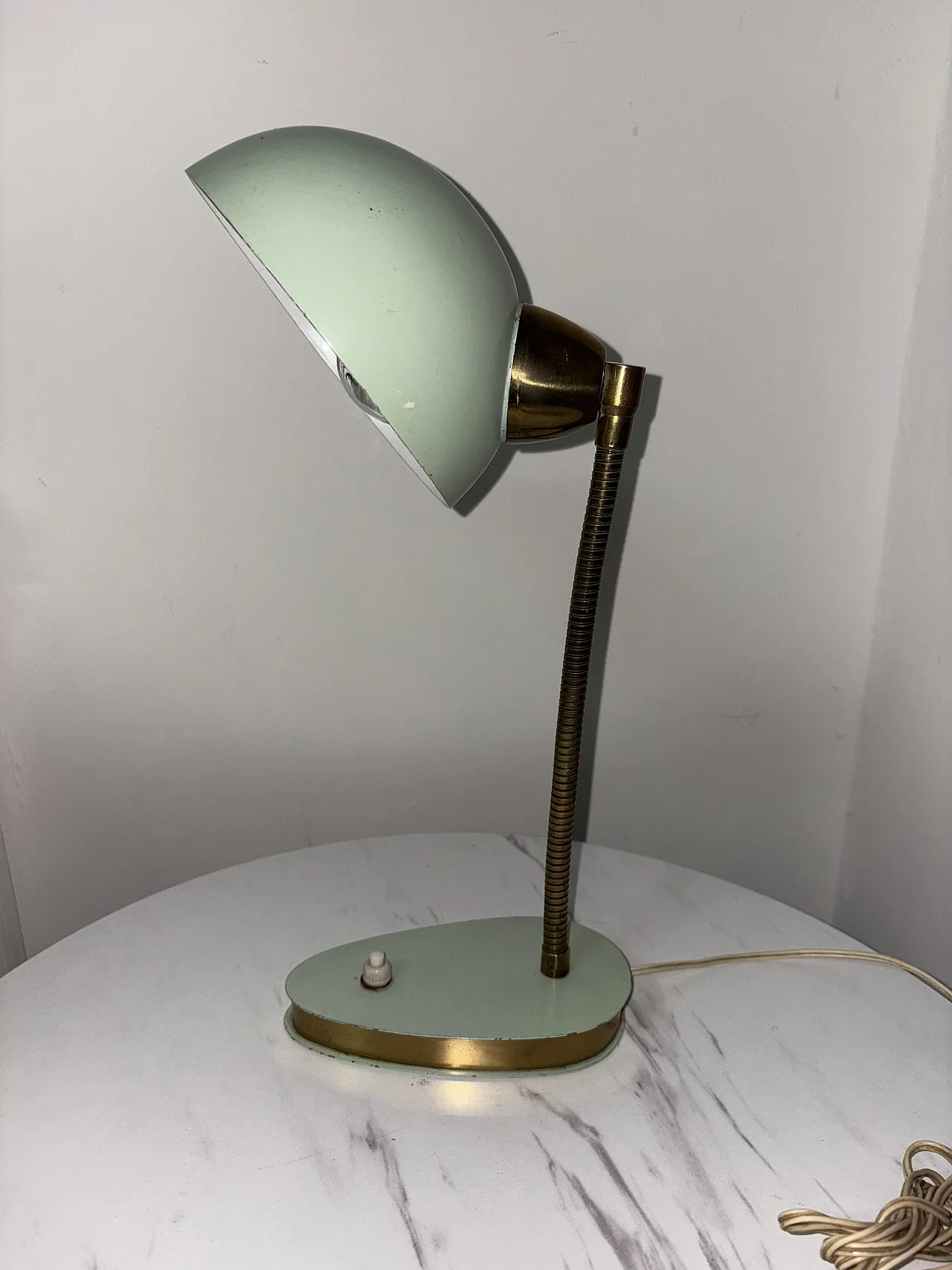 Lampada da tavolo verde acqua, anni '50 1