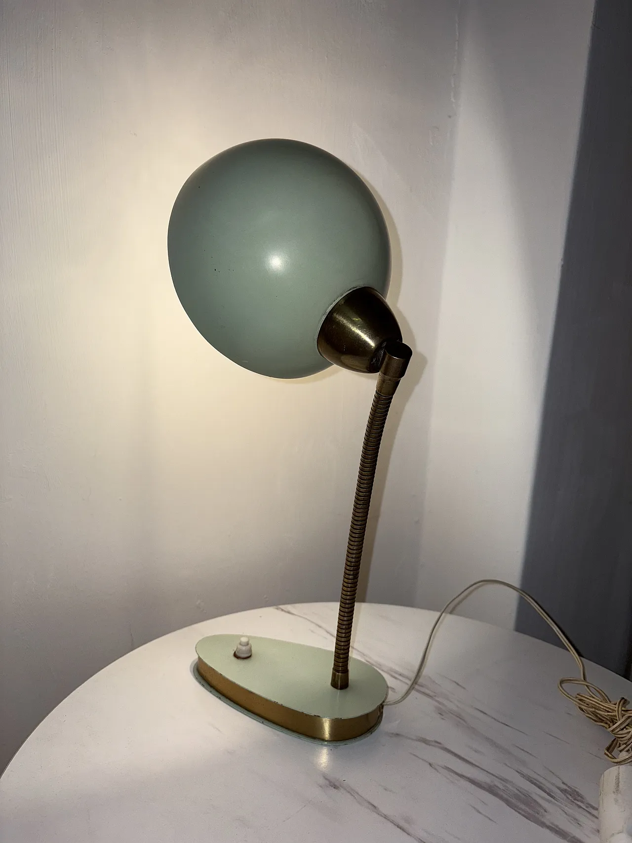 Lampada da tavolo verde acqua, anni '50 2