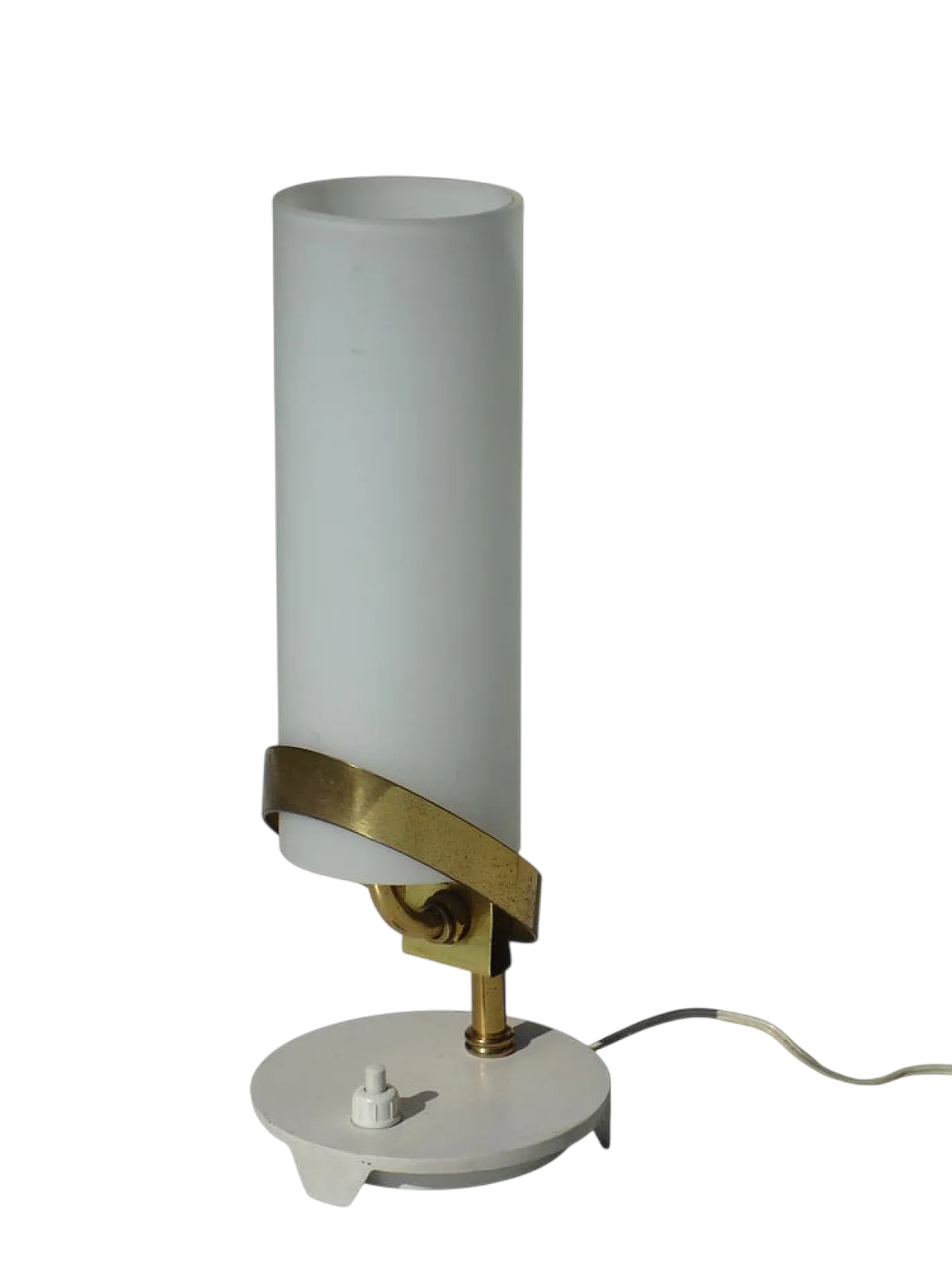 Lampada da tavolo in vetro bianco di Stilnovo, anni '50 9