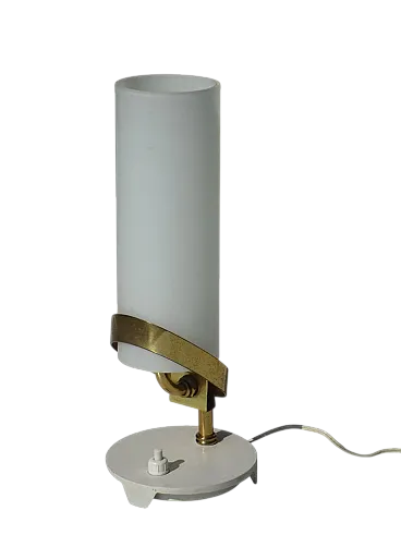 Lampada da tavolo in vetro bianco di Stilnovo, anni '50
