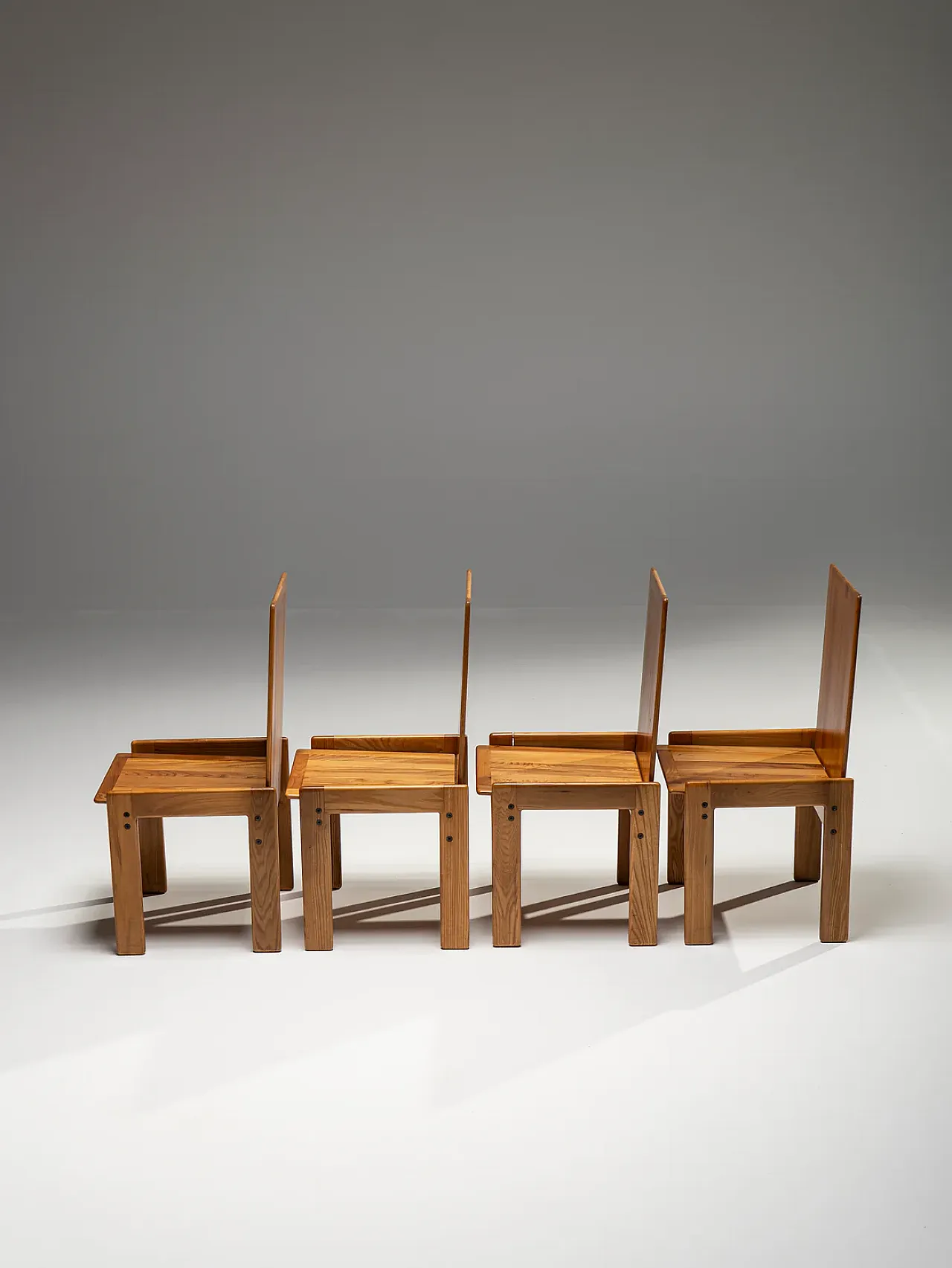 4 Sedie da pranzo in olmo di Romanutti, anni '70 3