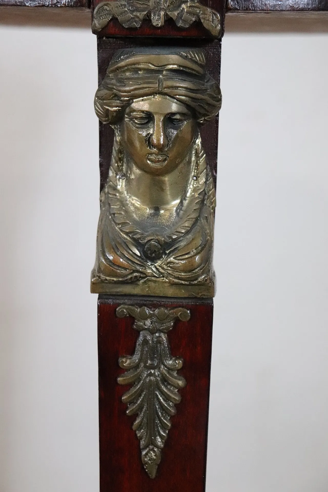 Guéridon wooden marble table, 80s 5