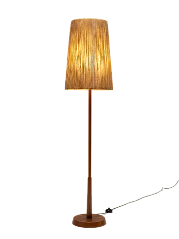 Lampada da terra in legno di Temde, anni '60