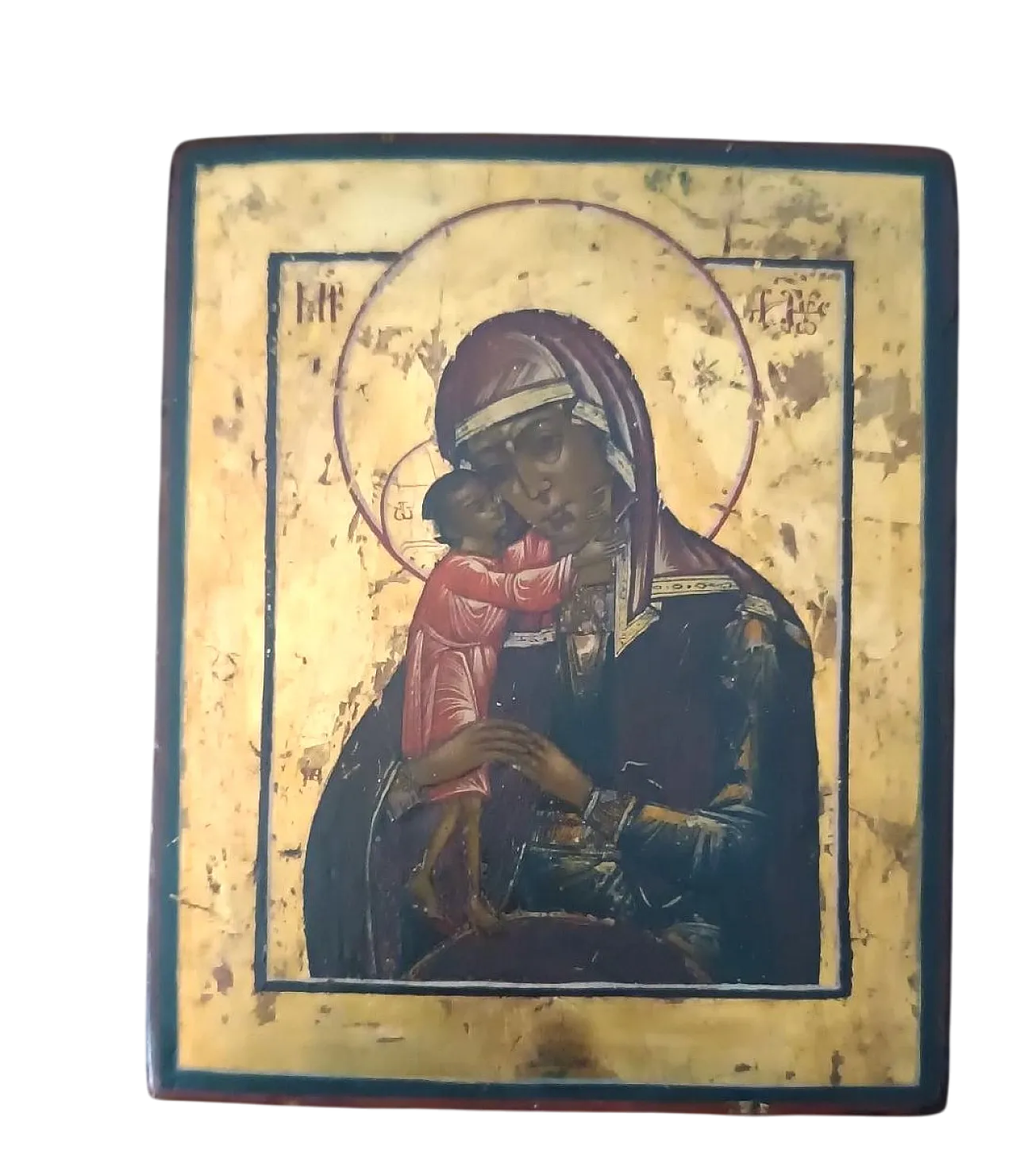 Virgin of Vladimir on a gilded background, 19th century 10