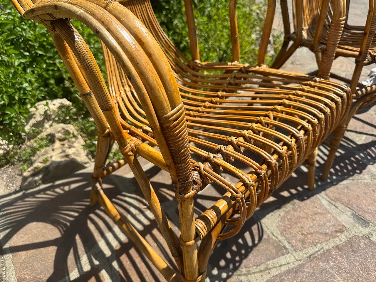 Midcentury Modern Bamboo Rattan Set, 1960s 5
