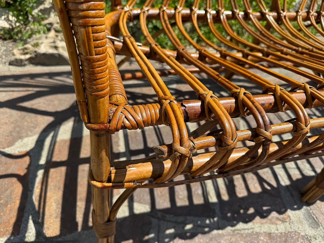 Midcentury Modern Bamboo Rattan Set, 1960s 6