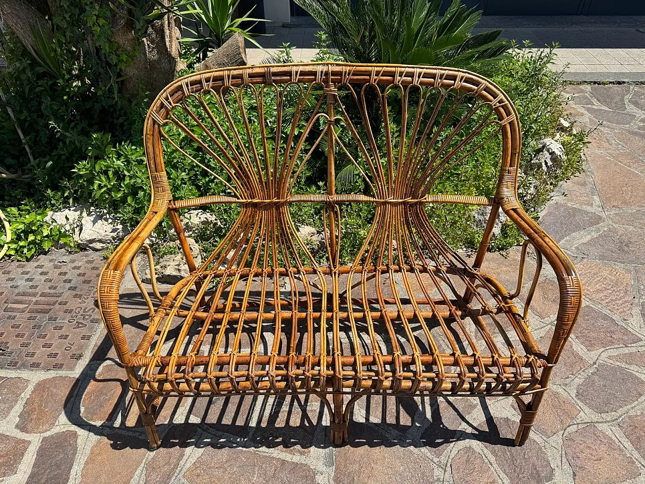 Midcentury Modern Bamboo Rattan Set, 1960s 7